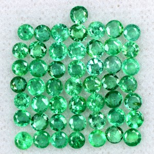 3.69 Cts Natural Top Quality Emerald Round Cut Lot Zambia Size 2 up to 2.5 mm