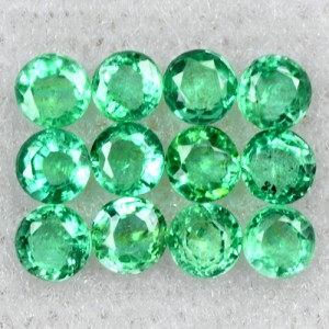 0.95 Cts Natural Top Quality Emerald Round Cut Lot Zambia Size 2 upto 2.5 mm Gem