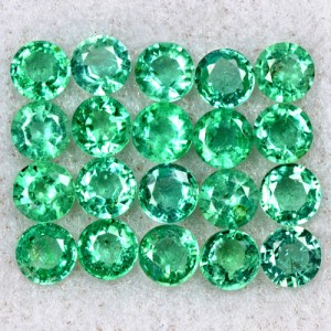 2.26 Cts Natural Top Quality Emerald Round Cut Zambia Size 3 mm 20 Pieces Lot