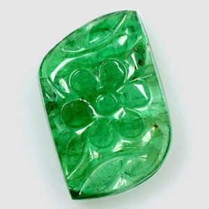 8.06 Cts Natural Top Green Emerald Hand Made Carving Zambia Untreated Gemstone