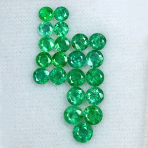 6.86 Cts Natural Fine Green Emerald Loose Gemstone 21 Pcs Round Cut Lot Zambia