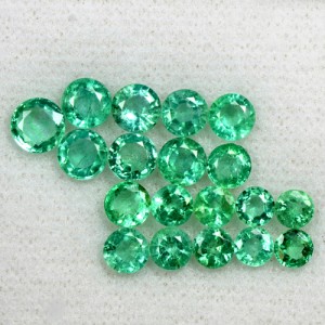 6.65 Cts Natural Emerald Loose Gemston 23 Pcs 3.5 upto 5 mm Round Cut Lot Zambia