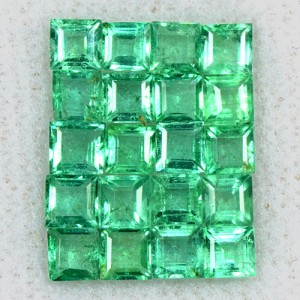 3.02 Cts Natural Green Emerald Top Untreated Gemstone Square Cut Lot 3 mm Zambia