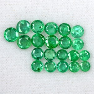 6.48 Cts Natural Green Emerald Top Untreated Gemston Round Cut Lot 21 Pcs Zambia