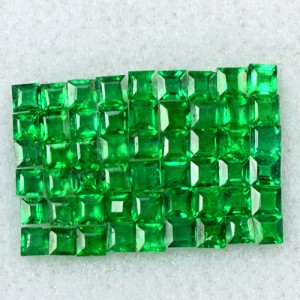 1.22 Cts Natural Fine Green Emerald Loose Gemstone 1.5 mm Square Cut Lot Zambia