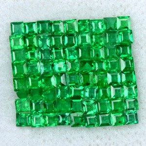 1.49 Cts Natural 1.5 mm Emerald Top Loose Gemstone 72 Pcs Square Cut Lot Zambia