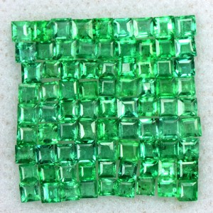 2.26 Cts Natural 1.5 upto 2 mm Emerald Top Loose Gemstone Square Cut Lot Zambia