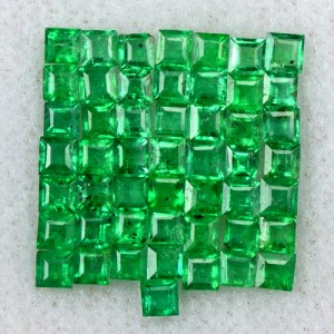 2.12 Cts Natural 50 Pcs 2 mm Emerald Lovely Loose Gemstone Square Cut Lot Zambia