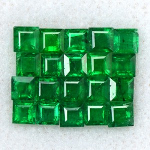 1.81 Cts Natural Rich Green 2.5 mm Emerald Loose Gemstone Square Cut Lot Zambia