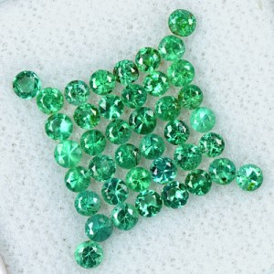 2.26 Cts Natural 2.5 mm Amazing Emerald Gemstone Round Diamond Cut Lot Zambia