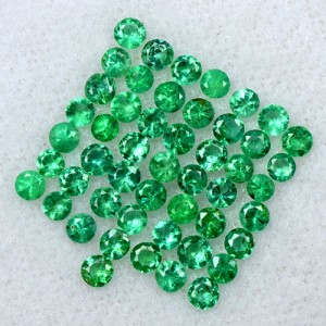 2.38 Cts Natural 2.5 mm Amazing Emerald Gemstone Round Diamond Cut Lot Zambia