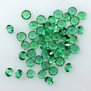 1.75 Cts Natural 2 mm Top Emerald 50 Pcs Gemstone Round Diamond Cut Lot Zambia