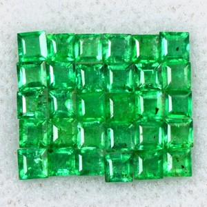 1.66 Cts Natural 2 mm Emerald Amazing Gemstone Top Green Square Cut Lot Zambia