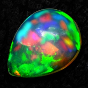 4.85 Cts Natural Ethiopian Opal Pear Cabochon Blasting Rainbow Color Gemstone