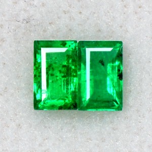0.61 Cts Natural Emerald Green Loose 5x3 mm Gemstone baguette Cut pair Zambia