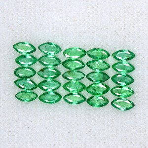 3.51 Cts Natural Emerald Loose Gemstone 5x2.5 mm Marquise Cut 26 Pcs Lot Zambia