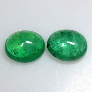 6.22 Cts Natural Emerald Gemstone Oval Cabochon Pair 10x8 mm Untreated Zambia