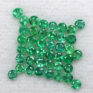 3.73 Cts Natural Amazing Top Green Emerald Round Cut 41 Pcs Lot Untreated Zambia