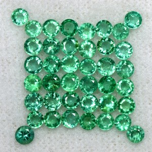 3.94 Cts Natural Top Green Emerald Round Cut Lot Zambia 3 mm Gemstone 40 Pieces