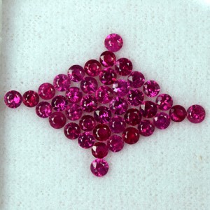 4.69 Cts Natural Toppest Pigeon Blood Red Ruby Diamond Cut Round Lot Burma 3 mm