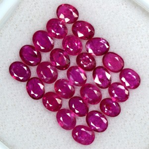 8.47 Cts Natural Top Pink Blood Red Ruby Oval Cut Lot Burma 5x4 mm Loose Lovely