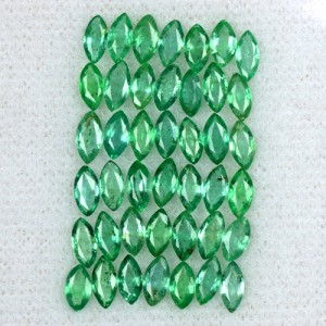 5.08 Cts Natural Top Green Fine Emerald Marquise Cut Lot 42 Pcs Untreated Zambia