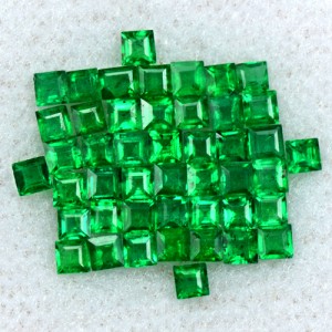 1.21 Cts Natural Top Rich Green Emerald Square Cut Lot Calibrated 1.5 mm Zambia
