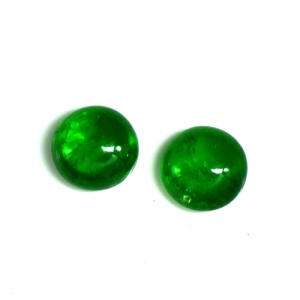 5.57 Cts Natural Green Tsavorite Garnet Cabochon Pair 8.5 mm Round Gemstone
