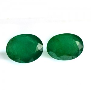 Natural Lustrous Top Rich Green Emerald Oval Cut Pair 3.89 Cts Zambian Gemstone