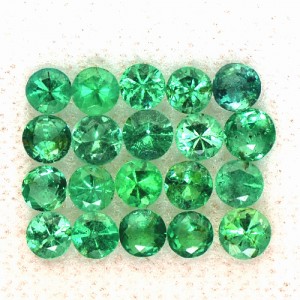 Natural Green Emerald 3.5 mm Diamond cut Round 2.50 Cts Lot 20 Pcs Zambia Xmas