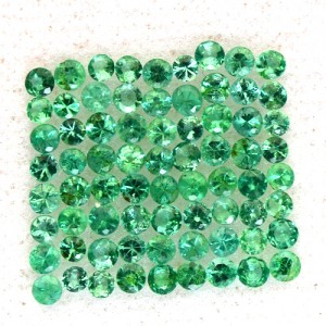 Natural Green Emerald 2 mm Diamond Round Cut 2.32 Cts Lot 72 pcs Zambia XMAS