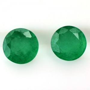 Natural Top Green Emerald 5 mm Round pair 0.92 Cts Zambia Mother's Day Offer
