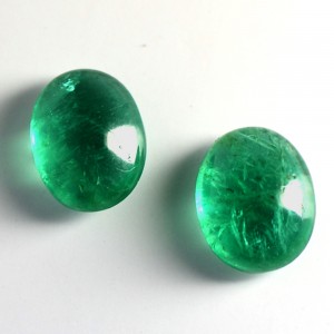 Natural Green Emerald 5.34 Cts Oval Cabochon Pair 10x8 mm zambia New Year Offer