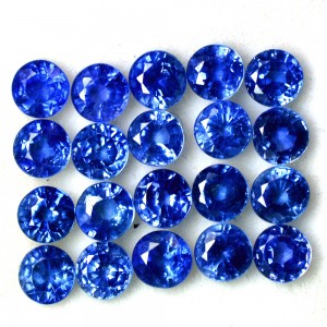 Natural Top 4 mm Blue Sapphire Round Cut Lot 6.70 Cts 20 pc Ceylon Gemstone Sale