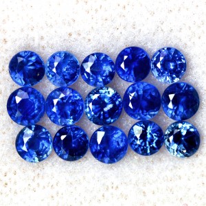 Natural Top 3.5mm Blue Sapphire Round Cut Lot 3.92 Cts 15pc Ceylon Gemstone Sale