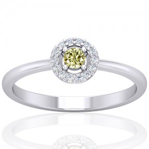 14K White Gold 0.08 cts Diamond main stone Diamond Cocktail Vintage Engagement Women Ring