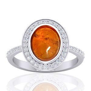 14K White Gold 3.78 cts Rhodolite Garnet Stone Diamond Women Wedding Designer Fine Jewelry Ring