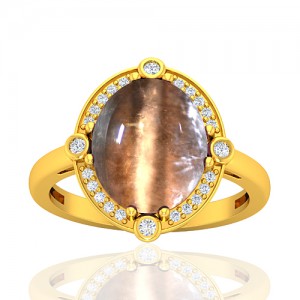 18K Yellow Gold 6.34 cts Tourmaline Stone Diamond Cocktail Engagement Designer Fine Jewelry Ring