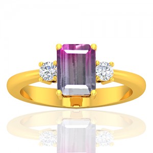 18K Yellow Gold 1.52 cts Tourmaline Stone Diamond Cocktail Designer Fine Jewelry Ring