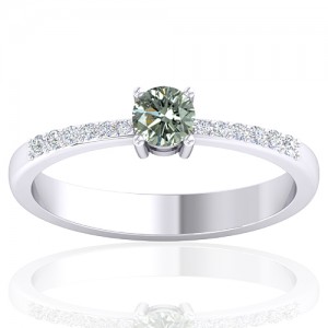 14K White Gold 0.29 cts Diamond Cocktail Vintage Engagement Women Designer Fine Jewelry Ring