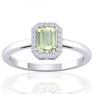 14K White Gold Emerald Cut Shape 1.02 cts Diamond Wedding Designer Fine Jewelry Ring