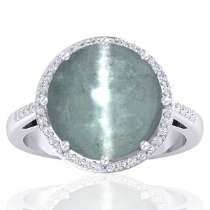 14K White Gold 10.84 cts Tourmaline Gemstone Engagement Women Wedding Fine Jewelry Ring