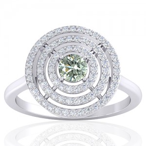 14K White Gold 0.29 cts Diamond Stone Diamond Engagement Designer Fine Jewelry Ring