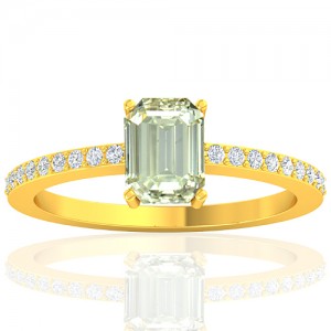 18K Yellow Gold 1.02 cts Diamond Stone Women Wedding Designer Fine Jewelry Ring