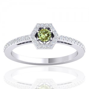 14 White Gold 0.16 cts Diamond Gemstone Diamond Engagement Women Wedding Ring