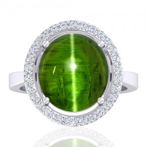 14 White Gold 9.12 cts Tourmaline Gemstone Diamond Cocktail Designer Fine Jewelry Ring