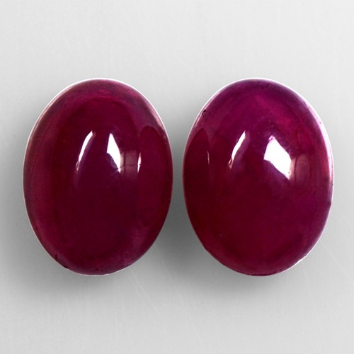 5.08 cts Natural AAA+ Top Blood Red Ruby Gemstone Oval Cab Pair Unheated 2 Pcs