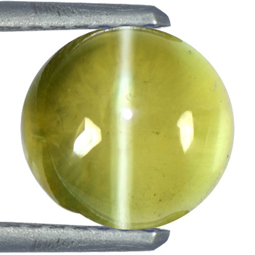 3.01 cts Natural Honey Color Chrysoberyl Cat's Eye Gemstone Round Cab Certified Unheated