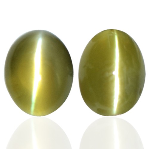 3.28 Cts Natural Rare honey color Chrysoberyl Cat's Eye Oval Cabochon Pair Unheated