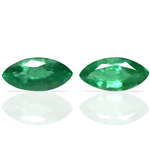 1.64 Cts Natural Green Emerald Unheated Gems Marquise Cut Pair Zambia 2 Pcs